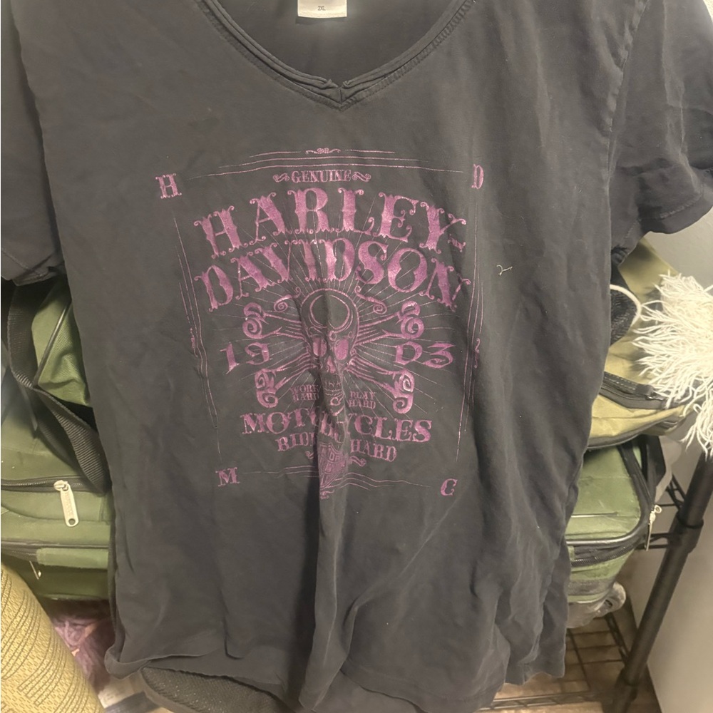 Harley-Davidson Charcoal and Purple Tee